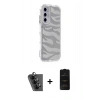 MARSİLYAN™- Galaxy A25 5G Kılıf Ahenk Modern Serisi - Siyah 6D Antistatik Mat Seramik Hayalet Nano Ekran Koruyucu + Valdez Metal Kamera Lens - SH