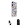 MARSİLYAN™- Galaxy A25 5G Kılıf Ahenk Modern Serisi - Siyah 6D Antistatik Mat Seramik Hayalet Nano Ekran Koruyucu + Valdez Metal Kamera Lens - GS