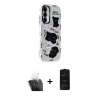 MARSİLYAN™- Galaxy A25 5G Kılıf Ahenk Modern Serisi - Siyah 6D Antistatik Mat Seramik Hayalet Nano Ekran Koruyucu + Kamera Lens Koruma Cam - SF