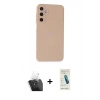 MARSİLYAN™- Galaxy A25 5G Kılıf Ahenk Serisi - Şeffaf Pasifik Cam Ekran Koruyucu + Kamera Lens Koruma Cam - SF