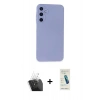 MARSİLYAN™- Galaxy A25 5G Kılıf Ahenk Serisi - Şeffaf Pasifik Cam Ekran Koruyucu + Kamera Lens Koruma Cam - SF