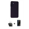 MARSİLYAN™- Galaxy A25 5G Kılıf Ahenk Serisi - Siyah 3D Antistatik Hayalet Cam Ekran Koruyucu + Kamera Lens Koruma Cam - SF