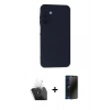 MARSİLYAN™- Galaxy A25 5G Kılıf Ahenk Serisi - Siyah 3D Antistatik Hayalet Cam Ekran Koruyucu + Kamera Lens Koruma Cam - SF