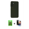 MARSİLYAN™- Galaxy A25 5G Kılıf Ahenk Serisi - Siyah 3D Antistatik Mat Seramik Nano Ekran Koruyucu + Raze Metal Kamera Lens - SH