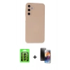 MARSİLYAN™- Galaxy A25 5G Kılıf Ahenk Serisi - Siyah 3D Antistatik Mat Seramik Nano Ekran Koruyucu + Raze Metal Kamera Lens - SH