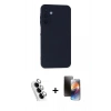 MARSİLYAN™- Galaxy A25 5G Kılıf Ahenk Serisi - Siyah 3D Antistatik Mat Seramik Nano Ekran Koruyucu + Valdez Metal Kamera Lens - GS