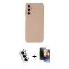 MARSİLYAN™- Galaxy A25 5G Kılıf Ahenk Serisi - Siyah 3D Antistatik Mat Seramik Nano Ekran Koruyucu + Valdez Metal Kamera Lens - GS