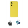 MARSİLYAN™- Galaxy A25 5G Kılıf Ahenk Serisi - Siyah 3D Antistatik Seramik Nano Ekran Koruyucu + Kamera Lens Koruma Cam - SF