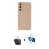 MARSİLYAN™- Galaxy A25 5G Kılıf Ahenk Serisi - Siyah 3D Antistatik Seramik Nano Ekran Koruyucu + Kamera Lens Koruma Cam - SF