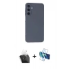 MARSİLYAN™- Galaxy A25 5G Kılıf Ahenk Serisi - Siyah 3D Antistatik Seramik Nano Ekran Koruyucu + Kamera Lens Koruma Cam - SF
