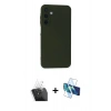 MARSİLYAN™- Galaxy A25 5G Kılıf Ahenk Serisi - Siyah 3D Antistatik Seramik Nano Ekran Koruyucu + Kamera Lens Koruma Cam - SF