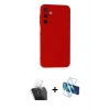 MARSİLYAN™- Galaxy A25 5G Kılıf Ahenk Serisi - Siyah 3D Antistatik Seramik Nano Ekran Koruyucu + Kamera Lens Koruma Cam - SF
