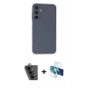 MARSİLYAN™- Galaxy A25 5G Kılıf Ahenk Serisi - Siyah 3D Antistatik Seramik Nano Ekran Koruyucu + Valdez Metal Kamera Lens - SH