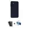 MARSİLYAN™- Galaxy A25 5G Kılıf Ahenk Serisi - Siyah 3D Antistatik Seramik Nano Ekran Koruyucu + Valdez Metal Kamera Lens - SH