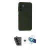 MARSİLYAN™- Galaxy A25 5G Kılıf Ahenk Serisi - Siyah 3D Antistatik Seramik Nano Ekran Koruyucu + Valdez Metal Kamera Lens - SH
