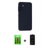 MARSİLYAN™- Galaxy A25 5G Kılıf Ahenk Serisi - Siyah 6D Antistatik Mat Seramik Hayalet Nano Ekran Koruyucu + Raze Metal Kamera Lens - SH