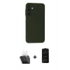 MARSİLYAN™- Galaxy A25 5G Kılıf Ahenk Serisi - Siyah 6D Antistatik Mat Seramik Hayalet Nano Ekran Koruyucu + Kamera Lens Koruma Cam - SF