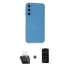 MARSİLYAN™- Galaxy A25 5G Kılıf Ahenk Serisi - Siyah 6D Antistatik Mat Seramik Hayalet Nano Ekran Koruyucu + Kamera Lens Koruma Cam - SF