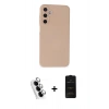 MARSİLYAN™- Galaxy A25 5G Kılıf Ahenk Serisi - Siyah 6D Antistatik Mat Seramik Hayalet Nano Ekran Koruyucu + Valdez Metal Kamera Lens - GS