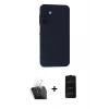 MARSİLYAN™- Galaxy A25 5G Kılıf Ahenk Serisi - Siyah 6D Antistatik Mat Seramik Hayalet Nano Ekran Koruyucu + Kamera Lens Koruma Cam - SF