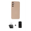 MARSİLYAN™- Galaxy A25 5G Kılıf Ahenk Serisi - Siyah 6D Antistatik Mat Seramik Hayalet Nano Ekran Koruyucu + Kamera Lens Koruma Cam - SF