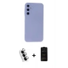 MARSİLYAN™- Galaxy A25 5G Kılıf Ahenk Serisi - Siyah 6D Antistatik Mat Seramik Hayalet Nano Ekran Koruyucu + Valdez Metal Kamera Lens - GS