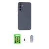 MARSİLYAN™- Galaxy A25 5G Kılıf Ahenk Serisi - Siyah Joko Magic 5D Cam + Raze Metal Kamera Lens - GS