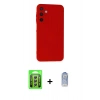 MARSİLYAN™- Galaxy A25 5G Kılıf Ahenk Serisi - Siyah Joko Magic 5D Cam + Raze Metal Kamera Lens - GS