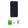 MARSİLYAN™- Galaxy A25 5G Kılıf Ahenk Serisi - Siyah Joko Magic 5D Cam + Raze Metal Kamera Lens - GS