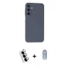 MARSİLYAN™- Galaxy A25 5G Kılıf Ahenk Serisi - Siyah Joko Magic 5D Cam + Valdez Metal Kamera Lens - GS