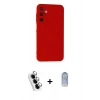 MARSİLYAN™- Galaxy A25 5G Kılıf Ahenk Serisi - Siyah Joko Magic 5D Cam + Valdez Metal Kamera Lens - GS