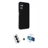 MARSİLYAN™- Galaxy A25 5G Kılıf Akış Asil Koleksiyonu - Siyah 3D Antistatik Cam Ekran Koruyucu + Valdez Metal Kamera Lens - GS