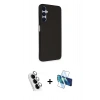 MARSİLYAN™- Galaxy A25 5G Kılıf Akış Asil Koleksiyonu - Siyah 3D Antistatik Cam Ekran Koruyucu + Valdez Metal Kamera Lens - GS