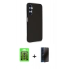 MARSİLYAN™- Galaxy A25 5G Kılıf Akış Asil Koleksiyonu - Siyah 3D Antistatik Hayalet Cam Ekran Koruyucu + Raze Metal Kamera Lens - SH