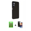 MARSİLYAN™- Galaxy A25 5G Kılıf Akış Asil Koleksiyonu - Siyah 3D Antistatik Mat Seramik Nano Ekran Koruyucu + Raze Metal Kamera Lens - GS