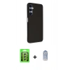MARSİLYAN™- Galaxy A25 5G Kılıf Akış Asil Koleksiyonu - Siyah Joko Magic 5D Cam + Raze Metal Kamera Lens - GS