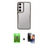 MARSİLYAN™- Galaxy A25 5G Kılıf Akış Çizgi Koleksiyonu - Siyah 3D Antistatik Mat Seramik Nano Ekran Koruyucu + Raze Metal Kamera Lens - SH