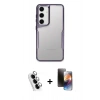 MARSİLYAN™- Galaxy A25 5G Kılıf Akış Çizgi Koleksiyonu - Siyah 3D Antistatik Mat Seramik Nano Ekran Koruyucu + Valdez Metal Kamera Lens - GS
