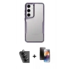 MARSİLYAN™- Galaxy A25 5G Kılıf Akış Çizgi Koleksiyonu - Siyah 3D Antistatik Mat Seramik Nano Ekran Koruyucu + Valdez Metal Kamera Lens - SH