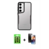 MARSİLYAN™- Galaxy A25 5G Kılıf Akış Çizgi Koleksiyonu - Siyah 3D Antistatik Mat Seramik Nano Ekran Koruyucu + Raze Metal Kamera Lens - SH