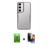 MARSİLYAN™- Galaxy A25 5G Kılıf Akış Çizgi Koleksiyonu - Siyah 3D Antistatik Mat Seramik Nano Ekran Koruyucu + Raze Metal Kamera Lens - SH