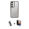 MARSİLYAN™- Galaxy A25 5G Kılıf Akış Çizgi Koleksiyonu - Siyah 3D Antistatik Mat Seramik Nano Ekran Koruyucu + Valdez Metal Kamera Lens - GS