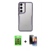 MARSİLYAN™- Galaxy A25 5G Kılıf Akış Çizgi Koleksiyonu - Siyah 3D Antistatik Mat Seramik Nano Ekran Koruyucu + Raze Metal Kamera Lens - SH