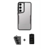 MARSİLYAN™- Galaxy A25 5G Kılıf Akış Çizgi Koleksiyonu - Siyah 6D Antistatik Mat Seramik Hayalet Nano Ekran Koruyucu + Valdez Metal Kamera Lens - SH