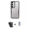 MARSİLYAN™- Galaxy A25 5G Kılıf Akış Çizgi Koleksiyonu - Siyah Joko Magic 5D Cam + Valdez Metal Kamera Lens - SH