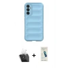 MARSİLYAN™- Galaxy A25 5G Kılıf Atlas Koleksiyonu - Şeffaf Pasifik Cam Ekran Koruyucu + Kamera Lens Koruma Cam - SF