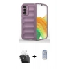 MARSİLYAN™- Galaxy A25 5G Kılıf Atlas Koleksiyonu - Siyah Joko Magic 5D Cam + Kamera Lens Koruma Cam - SF