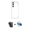 MARSİLYAN™- Galaxy A25 5G Kılıf Atlas Minimal Prime - Siyah 3D Antistatik Cam Ekran Koruyucu + Valdez Metal Kamera Lens - SH