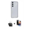 MARSİLYAN™- Galaxy A25 5G Kılıf Atlas Minimal Prime - Siyah 3D Antistatik Mat Seramik Nano Ekran Koruyucu + Kamera Lens Koruma Cam - SF