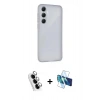 MARSİLYAN™- Galaxy A25 5G Kılıf Atlas Minimal Prime - Siyah 3D Antistatik Seramik Nano Ekran Koruyucu + Valdez Metal Kamera Lens - GS
